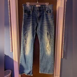 Aeropostale Slim Bootcut Distressed Blue Jeans Sz 32/32